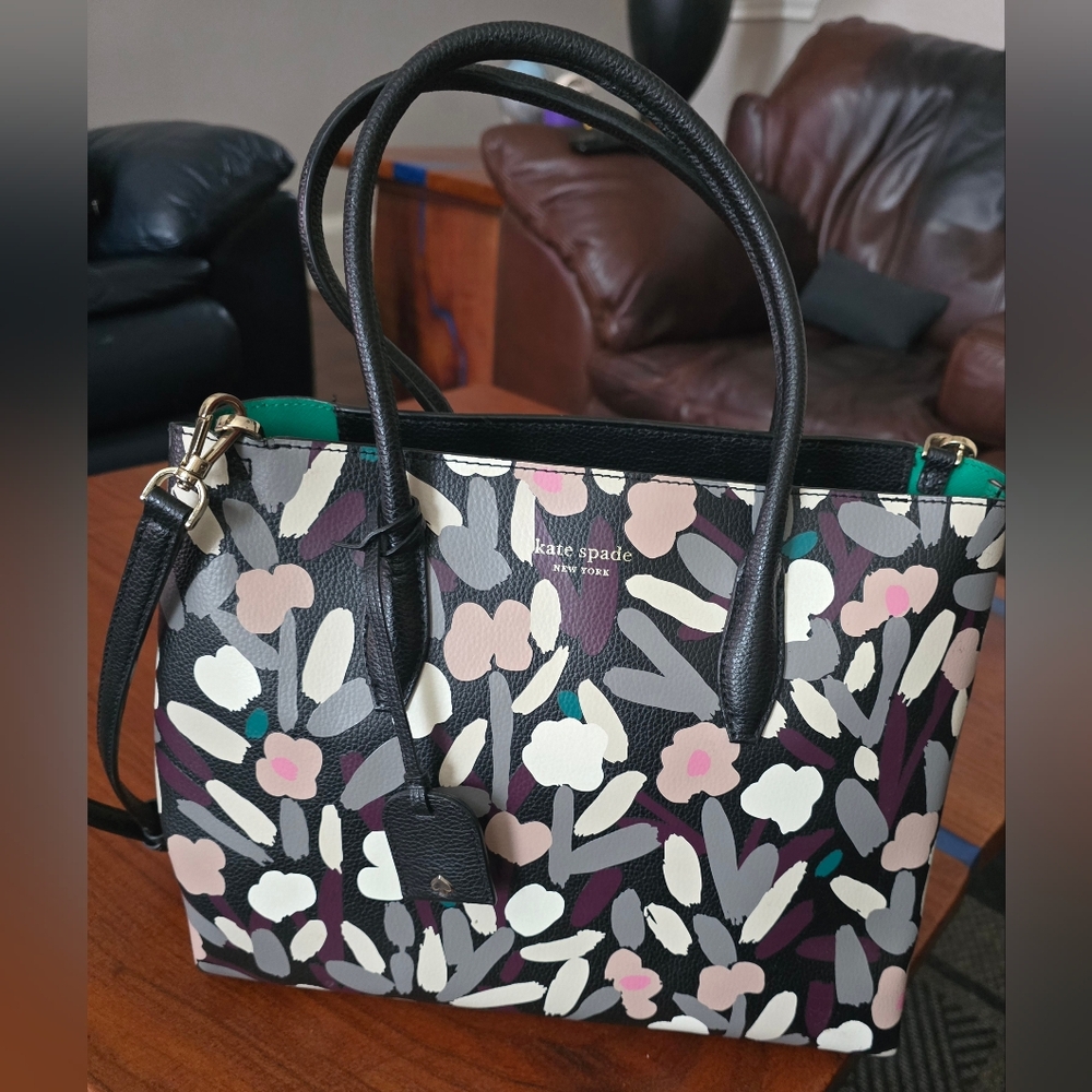 KATE SPADE EVA FETE FLORAL MEDIUM TOP ZIP SATCHEL/CROSSBODY WKRU6225